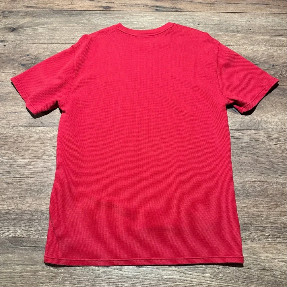 Polo Ralph Lauren Red Waffle Knit Thermal‎ T-Shirt Mens Large